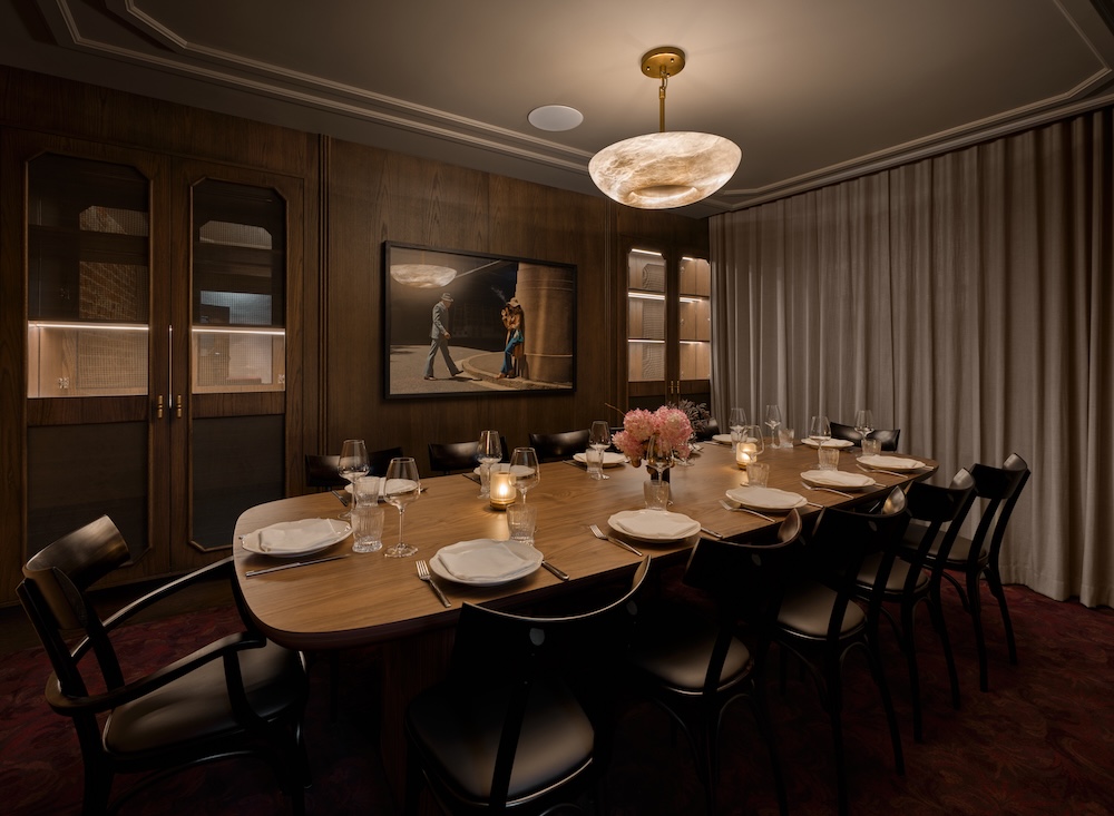 Private dining room set for guests at Grappa The Rocks